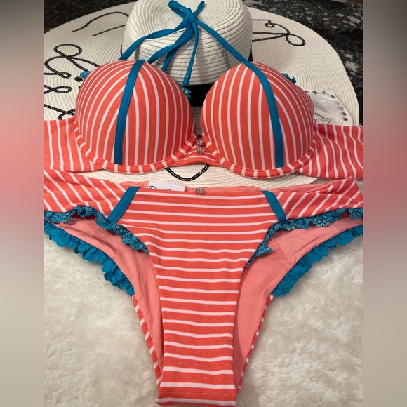 SOLD xxx NWT RARE beach bunny bikini XL/M set - Picture 2 of 15